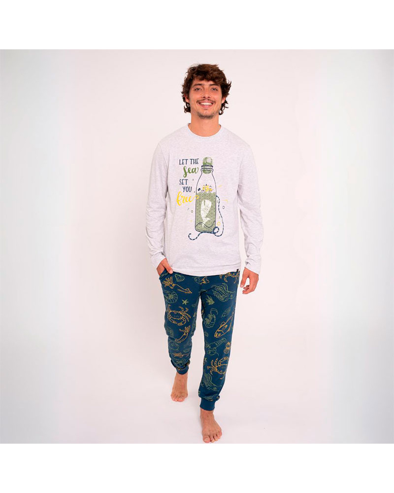 Pijama Hombre Algodón Botella Verano MuyDemi a precio barato