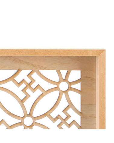 Pack de 2 Bandejas Rectangulares Clásica Madera Flor baratas
