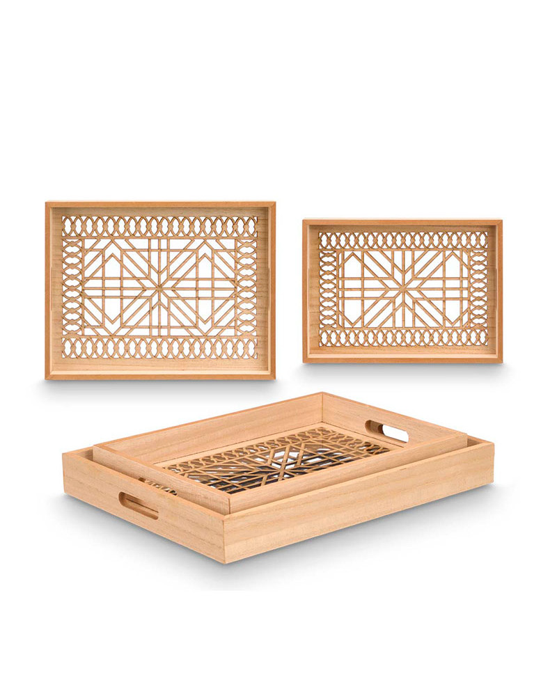 Pack de 2 Bandejas Rectangulares Clásica Madera Prisma baratas