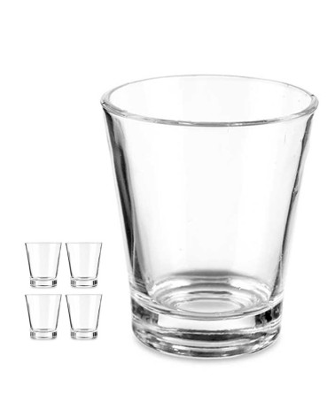 Juego 4 Vasos Carajillo Cristal Liso 140 Ml a precio barato