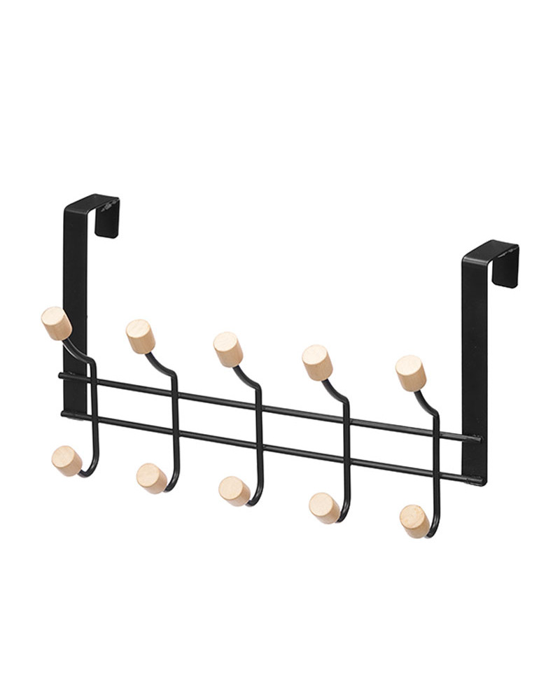 Percha Puerta 10 Pomos Madera Negro a precio barato