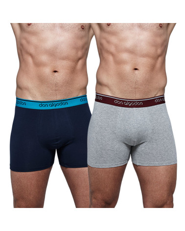 Boxer Caballero Clásico Liso Don Algodón Pack 2 a precio barato