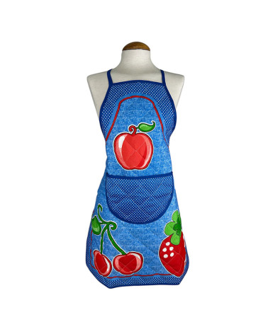 Mandil Acolchado Impermeable con Bolsillo Cerezas
