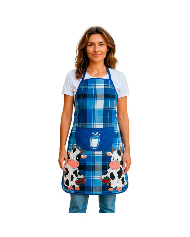 Mandil Acolchado Impermeable con Bolsillo Vaquitas