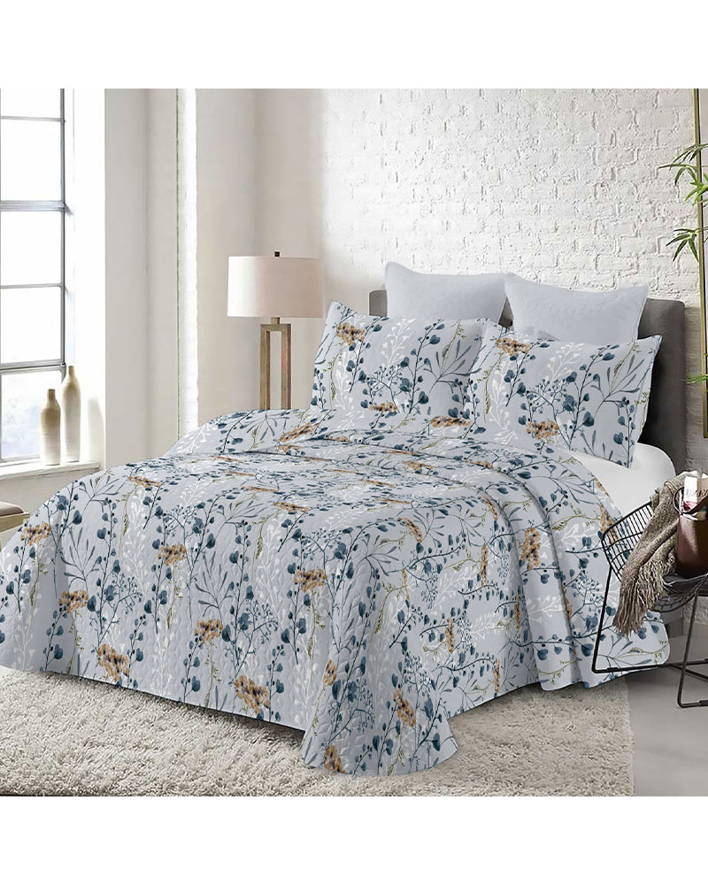 Colcha Bouti Termosellada Reversible Flores – Diseño Elegante