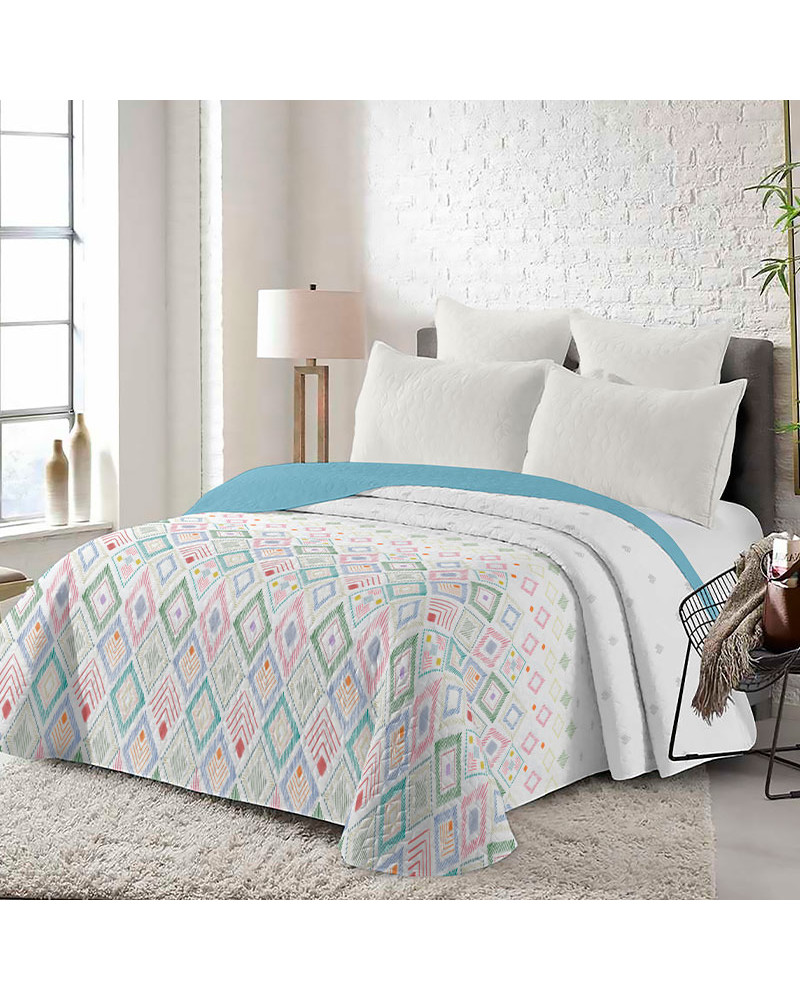 Colcha Bouti Termosellada Estampada Reversible Kity- Estilo barato