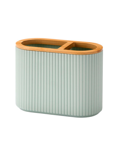 Vaso Baño Portacepillo Doble Plástico Rayas a precio barato