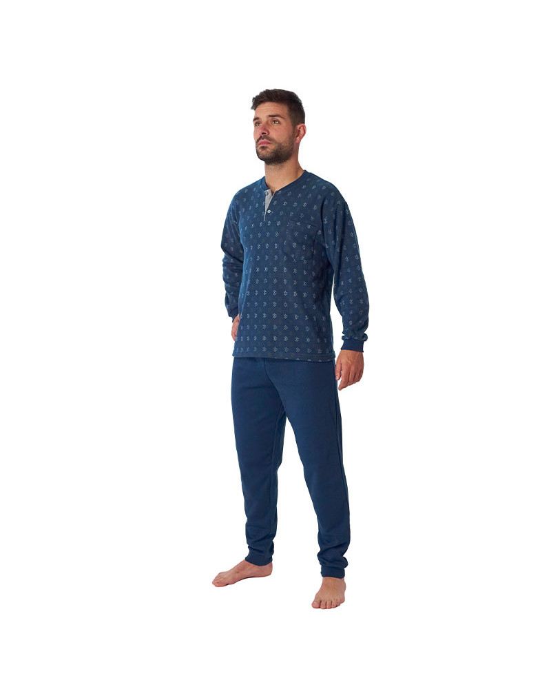 Pijama Caballero Invierno Punto Milano Térmico Bolsillo barato