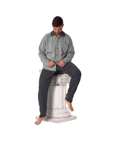 Pijama Caballero Invierno Punto Milano Térmico Abierto barato