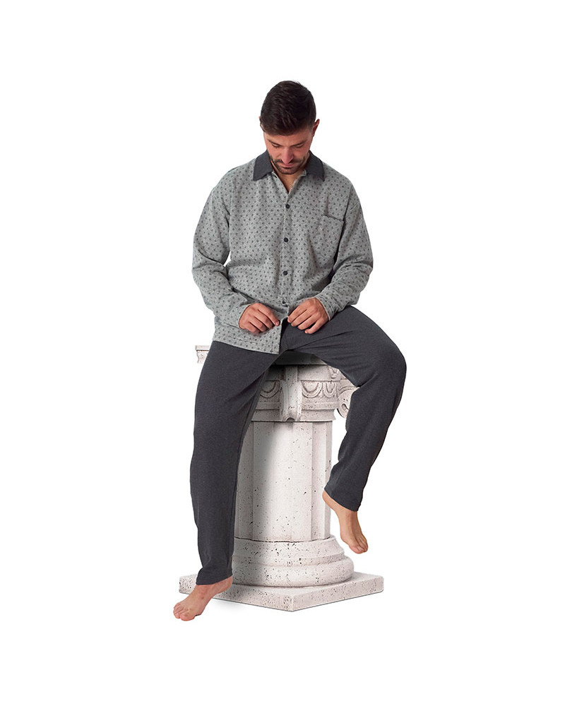 Pijama Caballero Invierno Punto Milano Térmico Abierto barato