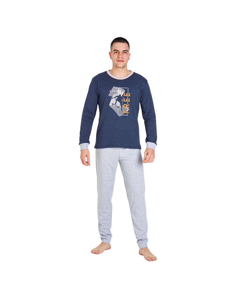 Pijama de Invierno Caballero Algodón – Interior Perchado Diseño Skate