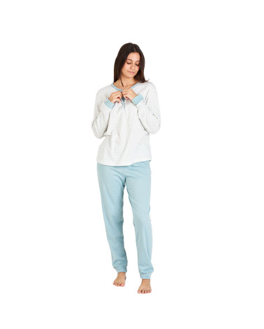 Pijama Señora de Invierno Floral Algodón – Interior Perchado