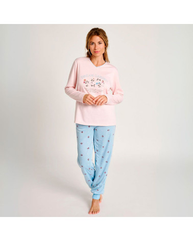 Pijama Mujer Invierno Interlock MuyDeMi Flores con la mejor oferta
