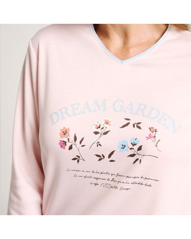 Pijama Mujer Invierno Interlock MuyDeMi Flores con la mejor oferta