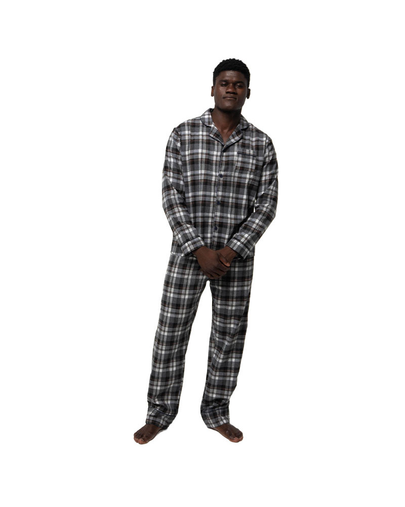 Pijama Hombre Invierno Franela Estampado a Cuadros a precio barato