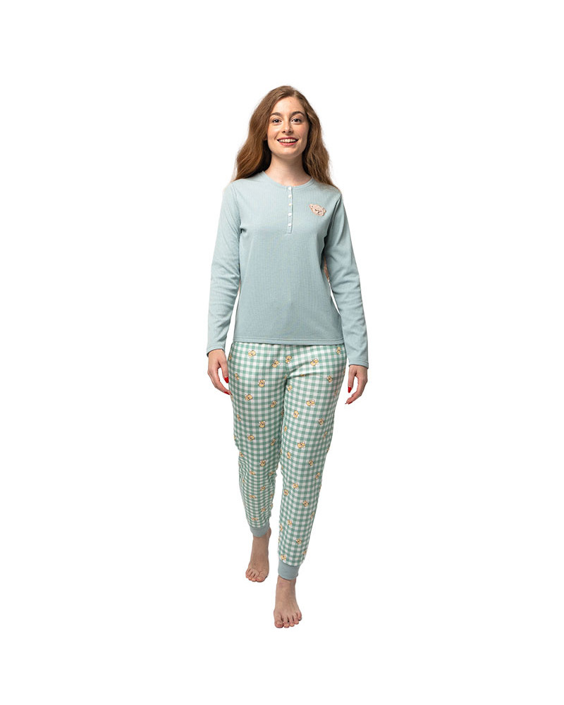 Pijama Mujer Invierno Algodón Perchado Osito barato