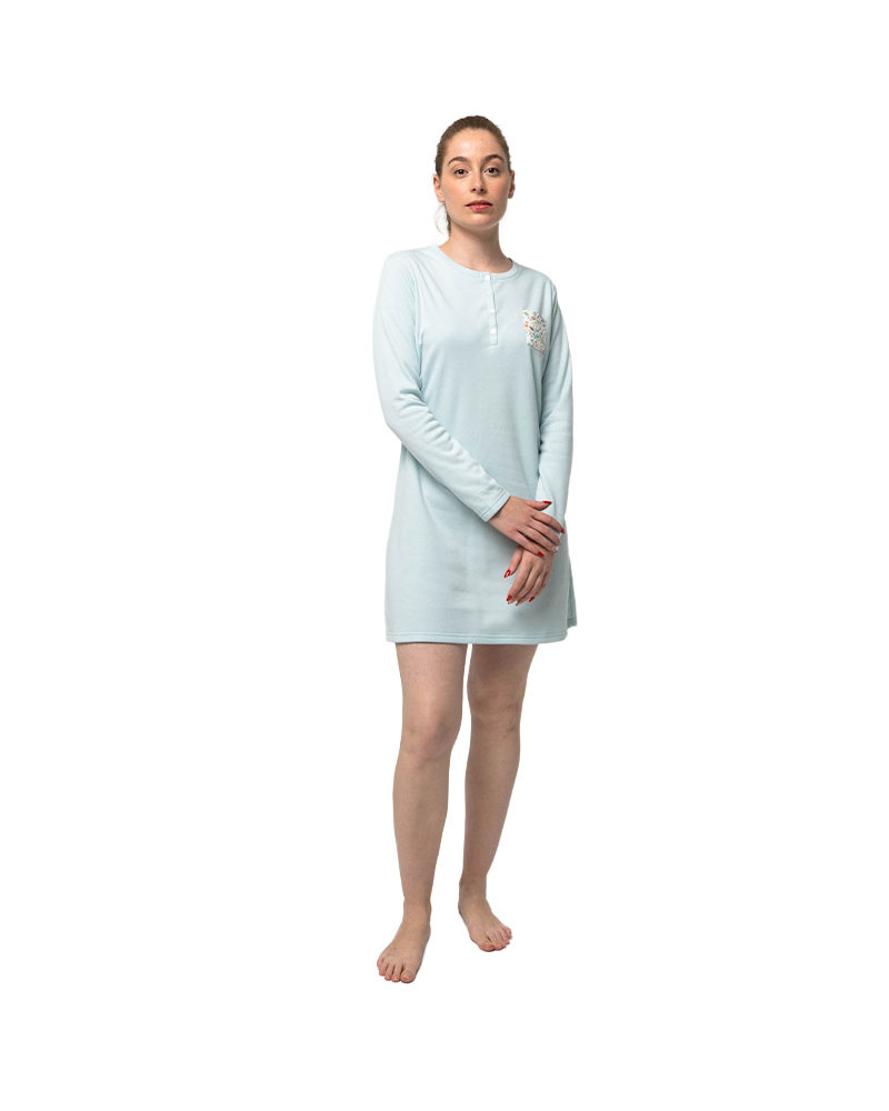 Camisón invierno mujer barato algodón perchado liso