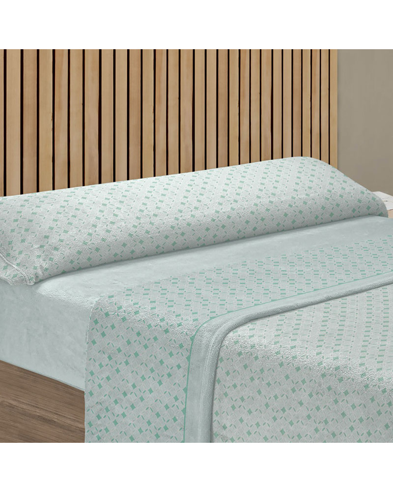 Juego sábanas coralina Keyla invierno barato azul/verde