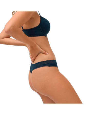 Tanga canalé barato con encaje Ysabel Mora
