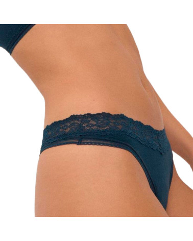 Tanga canalé barato con encaje Ysabel Mora