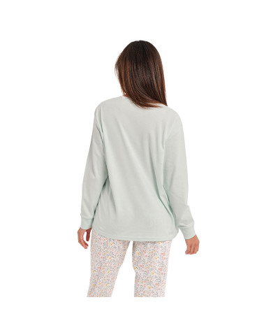 Pijama Mujer Invierno Interlock Don Algodón Flores con la mejor oferta