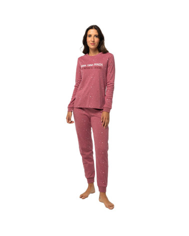 Pijama Invierno Algodón Perchado Mujer Tallas Especiales Frase Juvenil barato