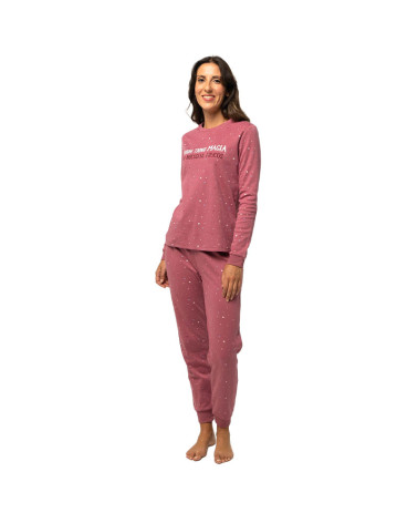 Pijama Invierno Algodón Perchado Mujer Tallas Especiales Frase Juvenil barato