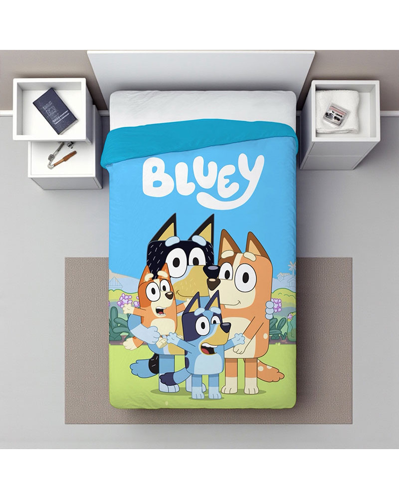 Edredón Nórdico Bluey Azul 160x250 cm | Cama de 90