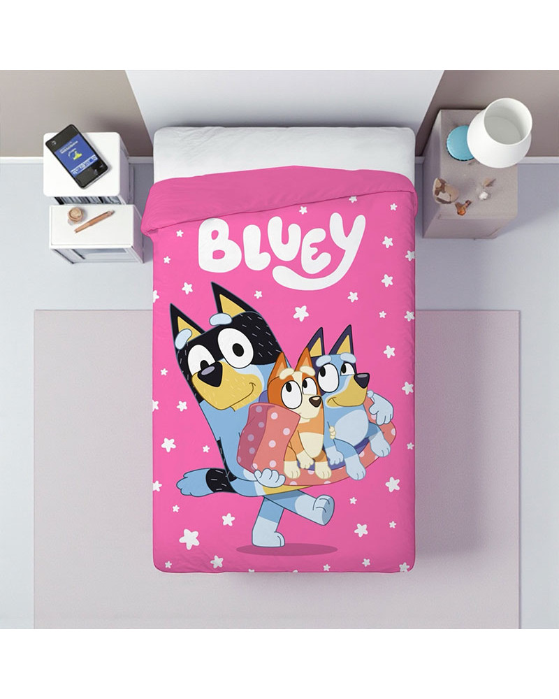 Edredón Nórdico Bluey Rosa 160x250 cm | Cama de 90