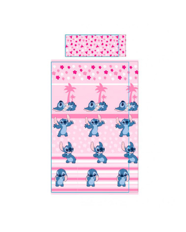 Juego Sábanas Invierno Coralina Stitch rosa a precio barato