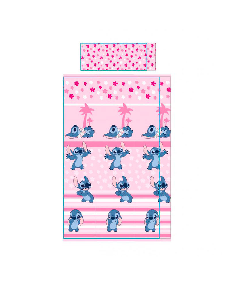 Juego Sábanas Invierno Coralina Stitch rosa a precio barato