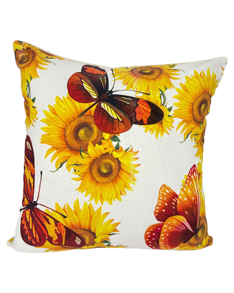 Funda Cojín Digital Loneta Girasoles a precio barato