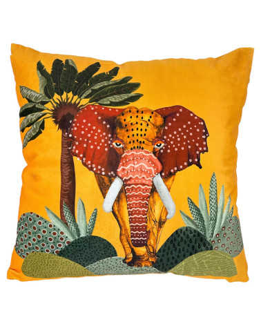 Funda Cojín Digital Terciopelo Elefante