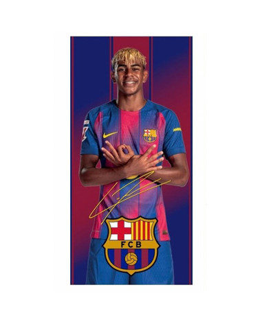 Toalla Microfibra Oficial FC Barcelona Lamine Yamal 70x140 cm Firma