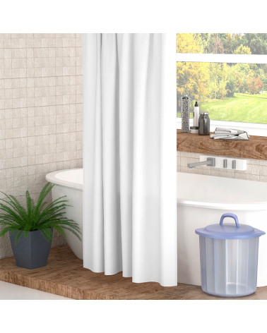 Cortina Baño Impermeable Trabillas Lisa
