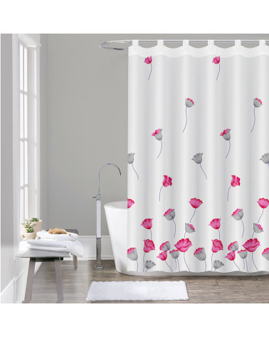 Cortina Baño Impermeable Trabillas Flor hidrófugo a precio bajo