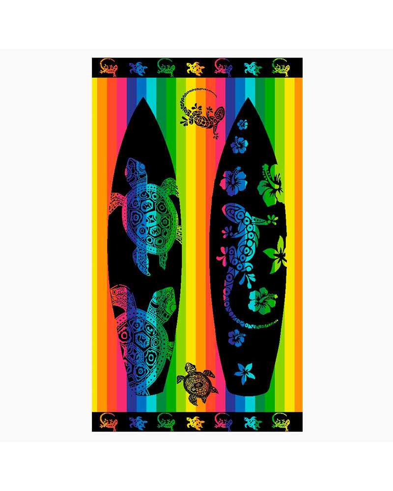 Toalla de Playa Jacquard Tablas de Surf Rizo y Terciopelo