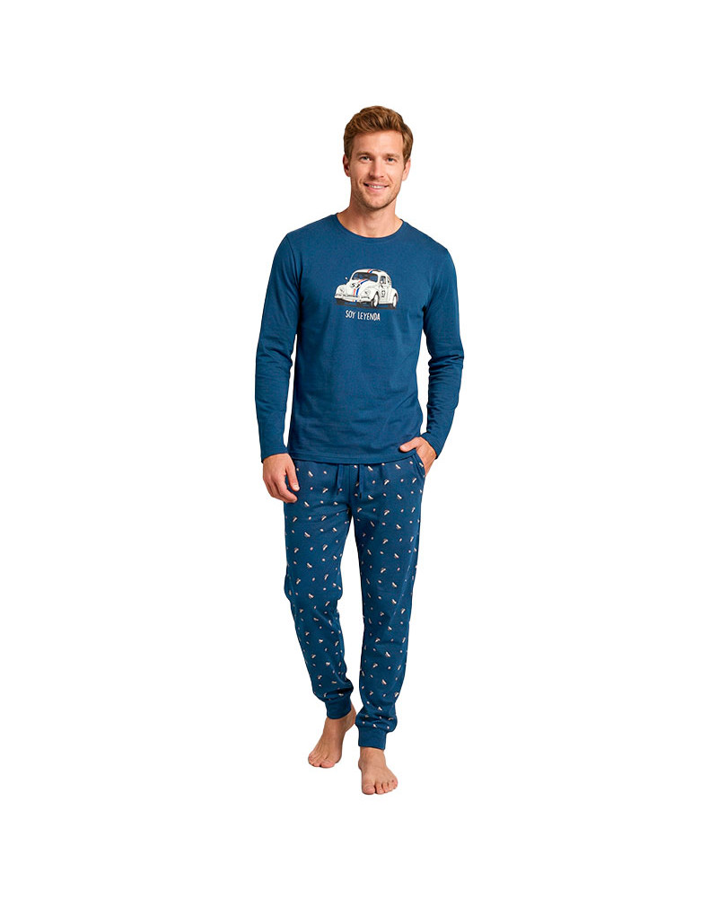 Pijama Interlock Verano Largo Caballero Algodón Leyenda barato