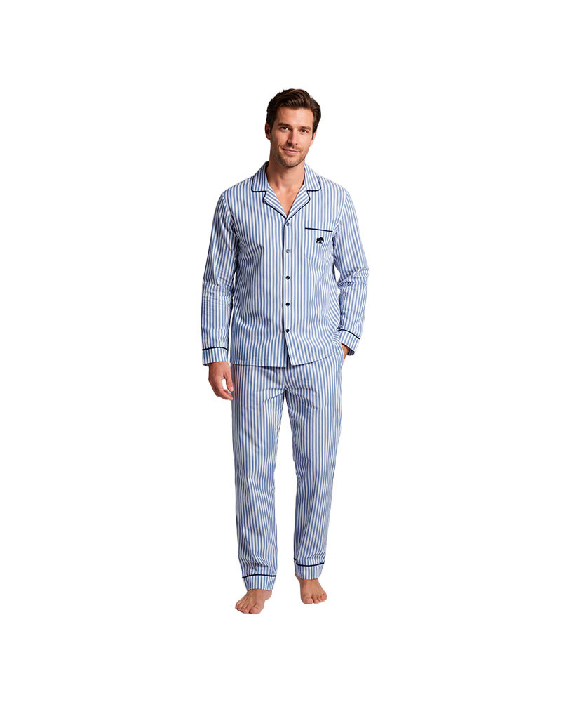 Pijama Popelin Largo Smoking Caballero Rayas al mejor precio