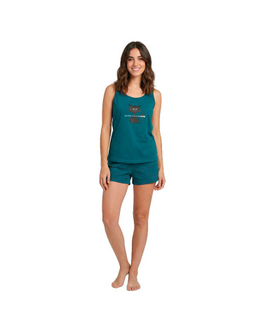 Pijama Tirantes Verano Mujer Algodón Gatito a precio barato