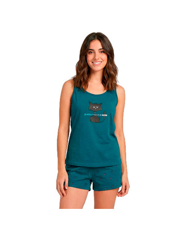 Pijama Verano Mujer Algodón Gatito