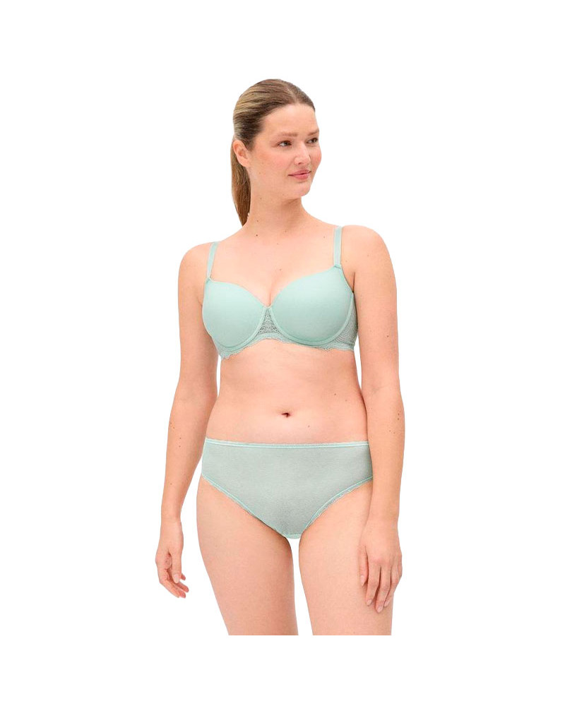 Conjunto Lencería Sujetador de Capacidad con Aro y Relleno + Braga Midi
