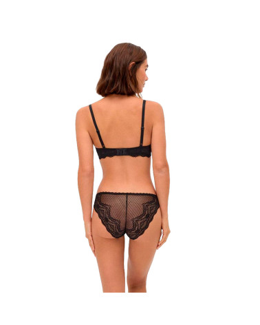 Conjunto Lencería Triángulo con Aro con Relleno + Braga Midi Encaje