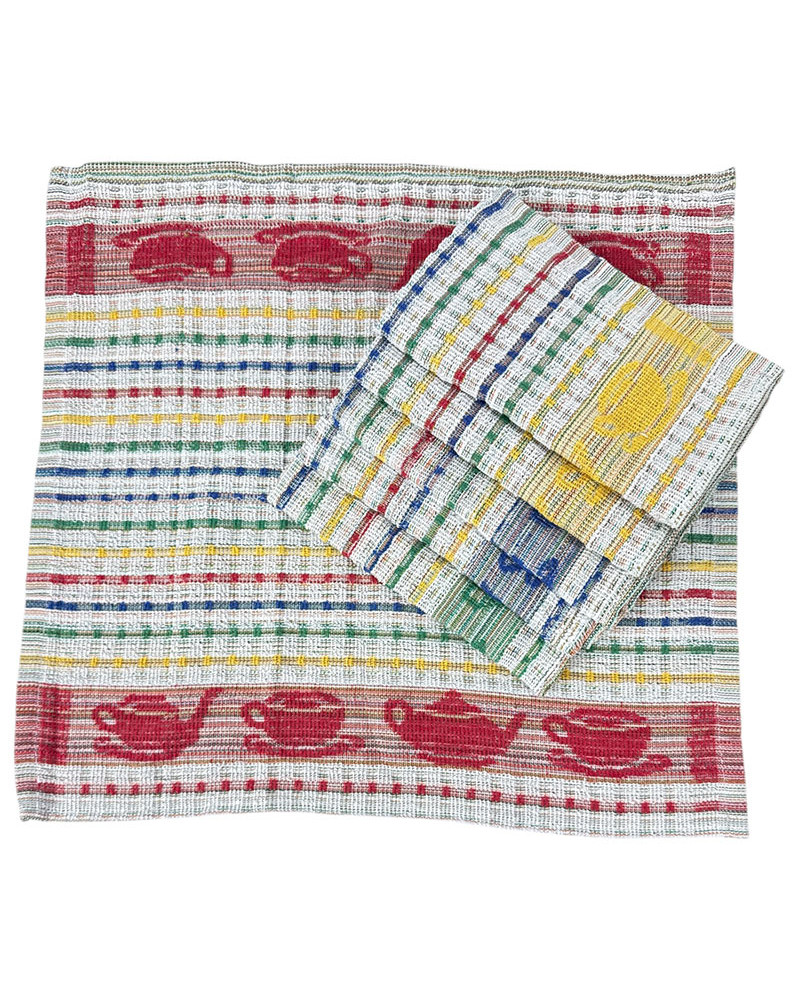Pack 6 Paños Cocina Rizo Algodón Jacquard Teteras baratos