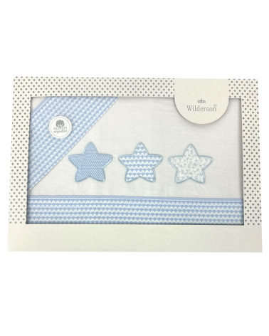 Juego Sábanas Cuna 3 Piezas Algodón Estrellas