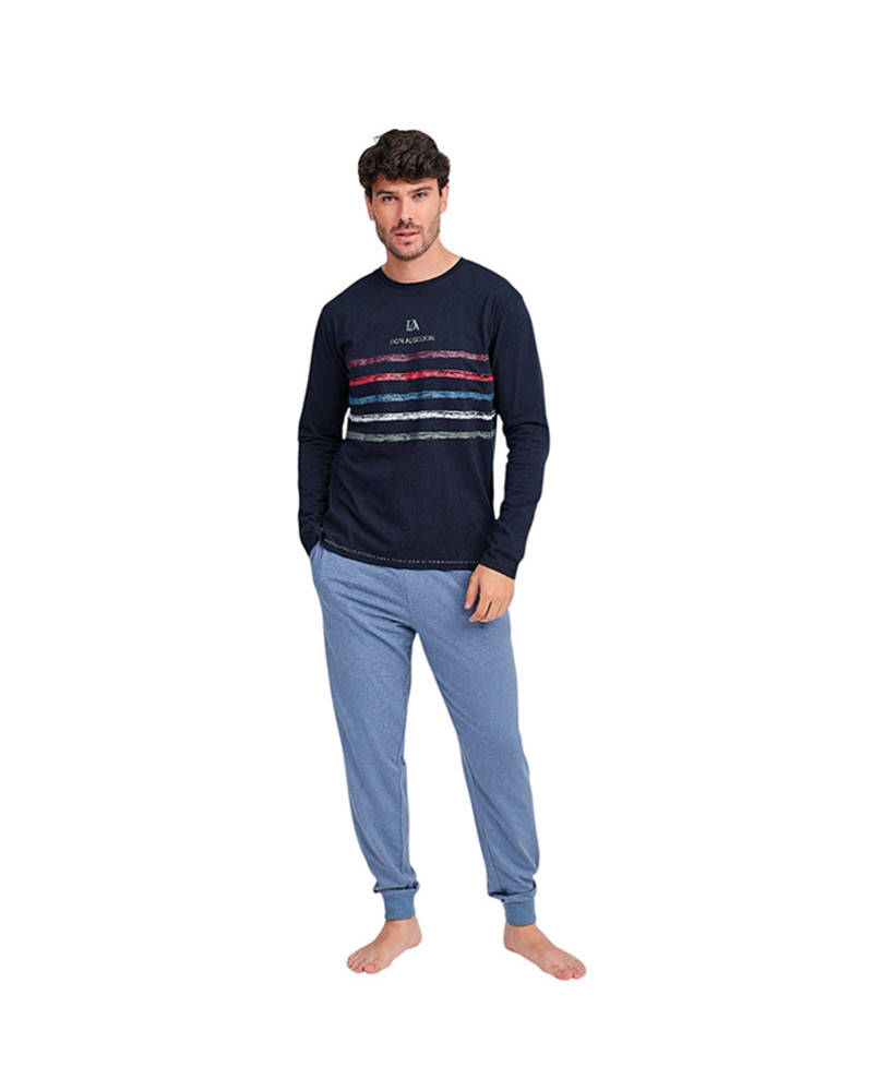 Pijama Interlock Hombre Verano Largo Don Algodón a precio barato