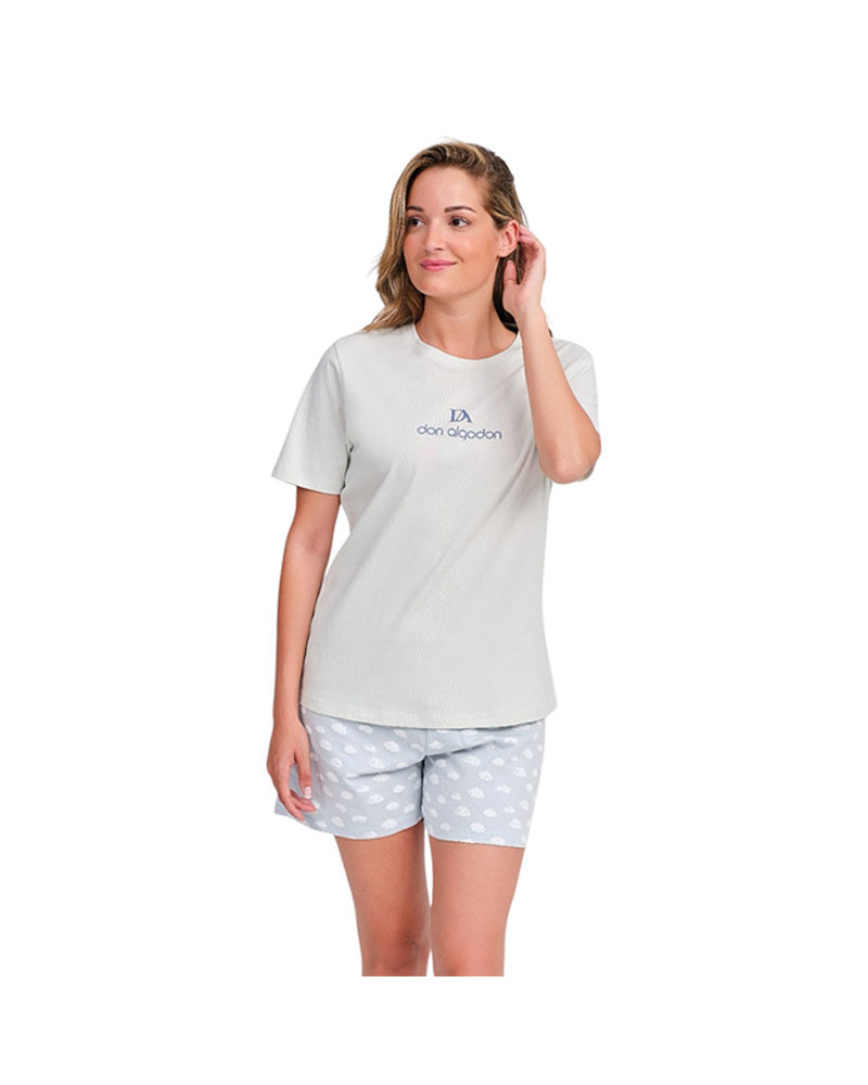 Pijama Mujer Algodón Verano Nubes Don Algodón a precio barato