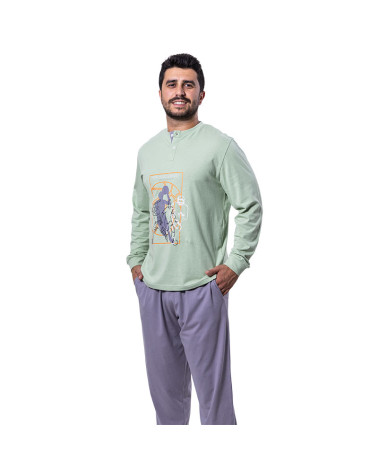 Pijama Interlock Verano Hombre Largo Deportes al mejor precio