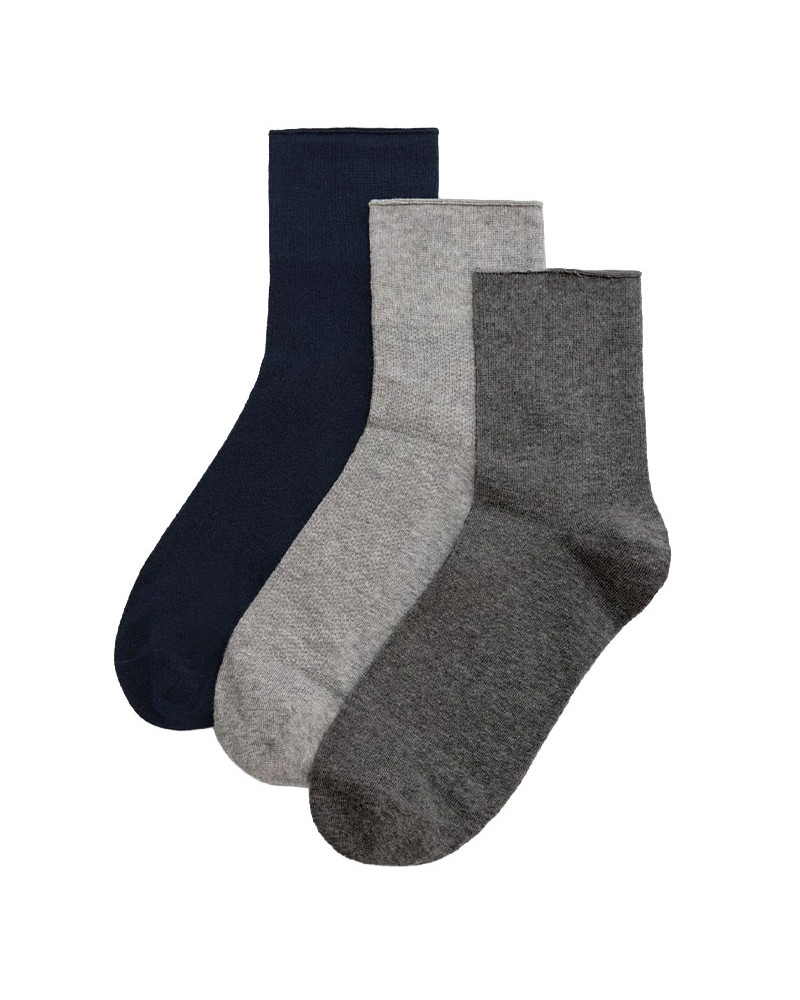 Pack 3 calcetines altos hombre algodón lisos Ysabel Mora