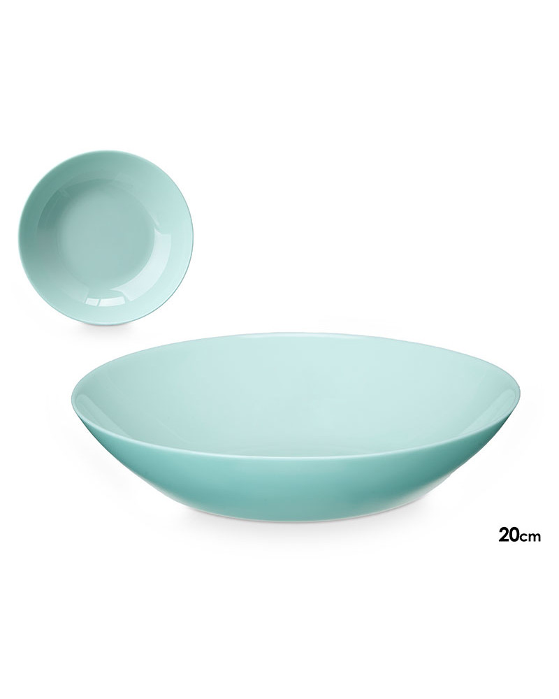 Plato opal redondo verde resistente hostelería a precio barato